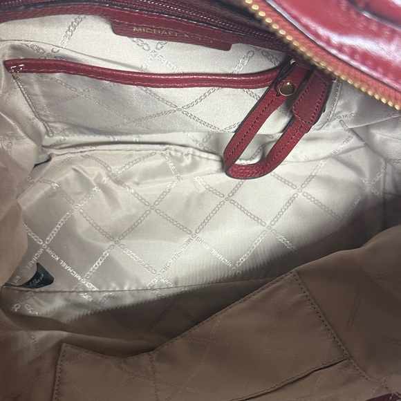 Michael Kors Burgundy pebbled Leather Satchel - Crossbody - Picture 7 of 16